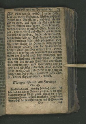 Morgen-Segen am Freytage.