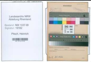 Entnazifizierung Heinrich Pitsch , geb. 17.12.1893 (Inspektor)