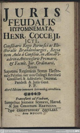 Iuris Feudalis Hypomnemata