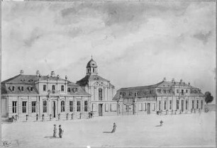 Dresden: Marcolini-Palais in der Friedrichstadt vor dem Umbau ab 1774. Aquarell, wohl nach zeitgenössischer Zeichnung. Dresden, Stadtmuseum
