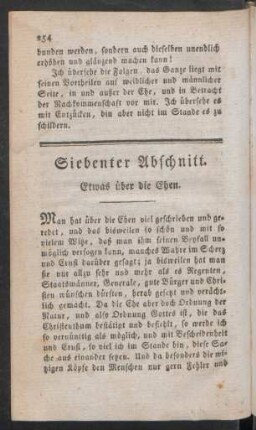 Siebenter Abschnitt. Etwas über die Ehen