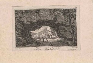Das Felsentor Kuhstall auf dem Neuen Wildenstein, nördlich von Schmilka in der Sächsischen Schweiz