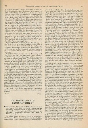 773-775 [Rezension] Maurer, Wilhelm, Kirche und Geschichte