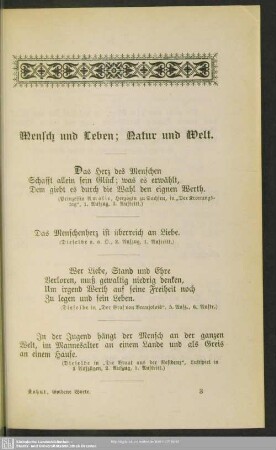 Mensch und Leben; Natur und Welt