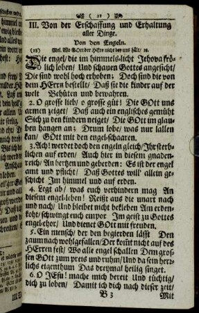 III. Von der Erschaffung und Erhaltung aller Dinge