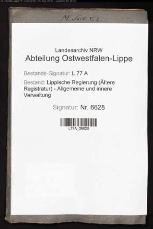 Heranziehung des Amtes Blomberg zur Lieferung von Pferden für die preußischen Truppen