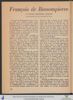 François de Bassompierre: un fidèle serviteur lorrain.