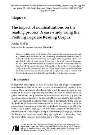 The impact of nominalisations on the reading process: A case-study using the Freiburg Legalese Reading Corpus