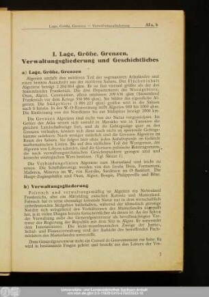 I. Lage, Größe, Grenzen, Verwaltungsgliederung und Geschichtliches