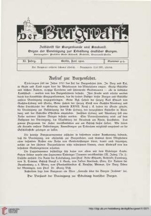 Aufruf zur Burgenfahrt