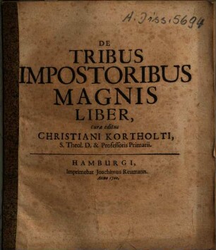 De Tribus Impostoribus Magnis Liber