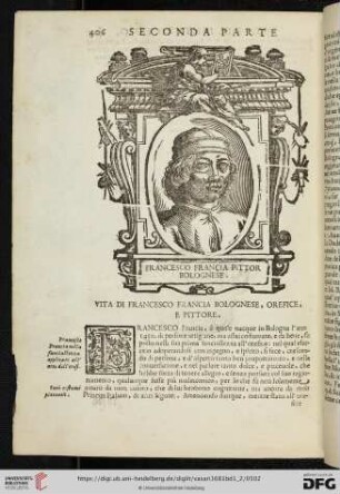 Vita di Francesco Francia bolognese, Orefice, e Pittore