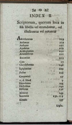 Index II. Scriptorum, quorum loca in his libellis vel emendantur, vel illustrantur vel notantur.