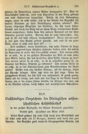 XLV. Vollständiges Verzeichnis der Döringschen wissenschaftlichen Leihbibliothek