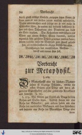 Metaphysik.