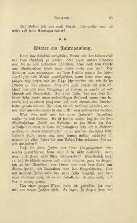 Wieder ein Jahresanfang