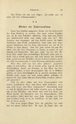 Wieder ein Jahresanfang