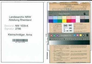 Entnazifizierung Anna Kleinschnittger , geb. 25.08.1891 (Lehrerin)