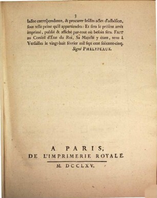 Arrest du Conseil d'État du Roi, Du 28 Février 1765 : Extrait des registres du Conseil d'Etat