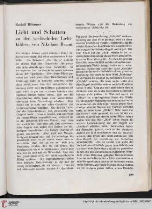 Licht und Schatten : zu den wechselnden Lichtbildern von Nikolaus Braun