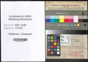 Entnazifizierung Elisabeth Heitmann , geb. 30.11.1892 (Lehrerin)