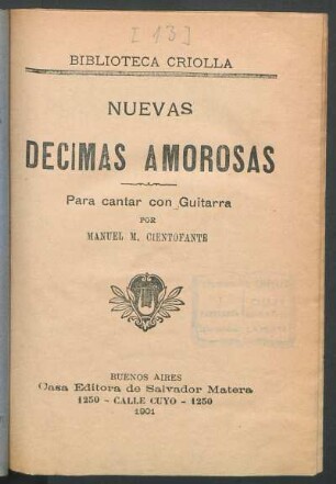 Nuevas décimas amorosas para cantar con guitarra