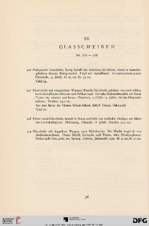 XII. Glasscheiben (Nr. 326-329)