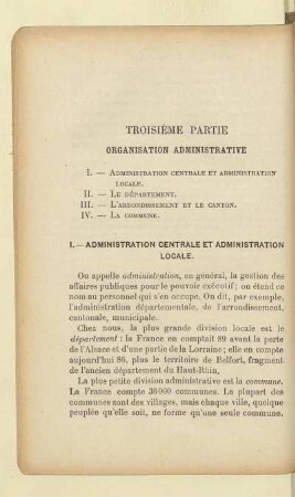 Troisième Partie Organisation Administrative
