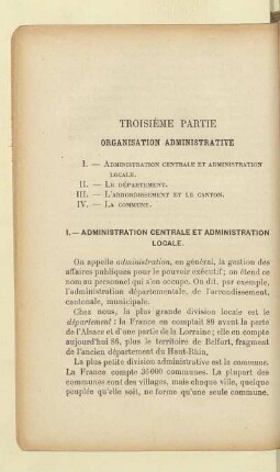 Troisième Partie Organisation Administrative
