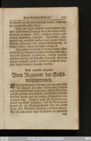 Das zehende Capitel. Vom Regiment der Sechswöchnerinnen.