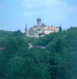 Scheinfeld (Mittelfranken). Blick zum Schloss Schwarzenberg (1150)