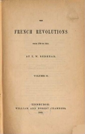 The French Revolutions from 1789 to 1848, 2