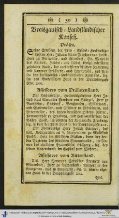 Breisgauisch-Landständischer Konseß.