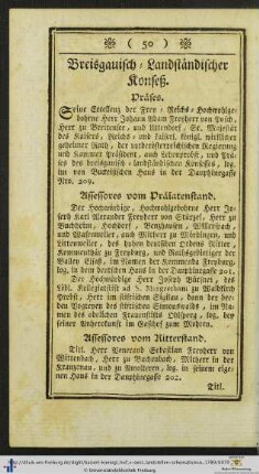 Breisgauisch-Landständischer Konseß.