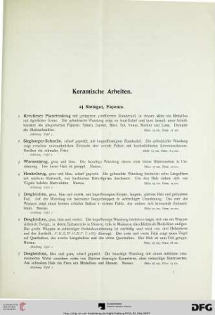 Keramische Arbeiten (Nr. 1-72)