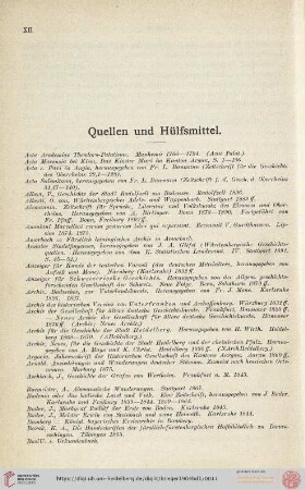 Quellen und Hülfsmittel