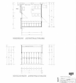 Heilbronn Hbf: Umbau Fka - Mofa / Aufenthaltsraum, Ansicht / Grundriss, Blatt Nr. 443 Empfangsgeb. Fka