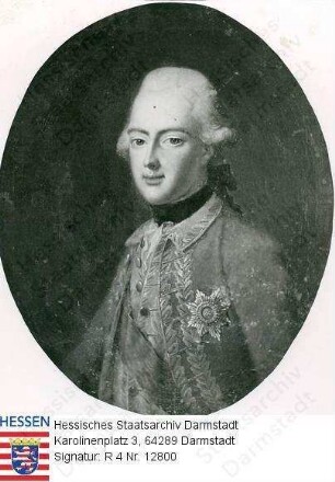 Ludwig I. Großherzog v. Hessen und bei Rhein (1753-1830) / Porträt in Oval, in Uniform als russischer Generalleutnants mit Andreasorden am Band, Halbfigur