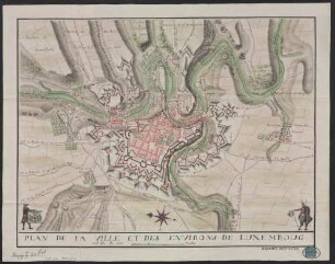 PLAN DE LA VILLE ET DES ENVIRONS DE LUXEMBOURG - BSB Cod.icon. 180 ufv