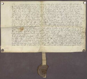 Gültverschreibung von Jakob Ziegler, wohnhaft zu Söllingen, über fünf Gulden Hauptgut, für das er jährlich 3 1/2 Schilling Pfennig an das Kapitel zu Durlach zahlt.