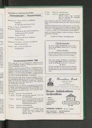 Veranstaltungen - Versammlungen