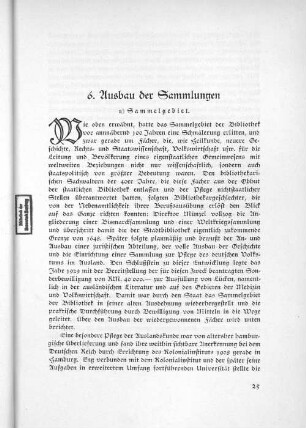 6. Ausbau der Sammlungen