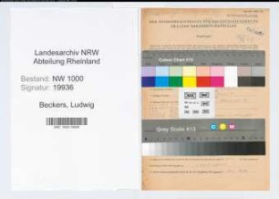 Entnazifizierung Ludwig Beckers, geb. 08.06.1909 (Richter)