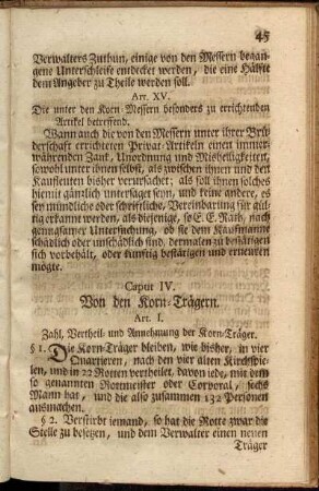 Caput IV. Von den Korn-Trägern.