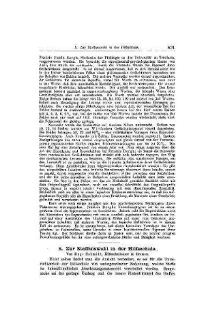 Zur Stoffauswahl in der Hilfsschule : [Mitteilungen]