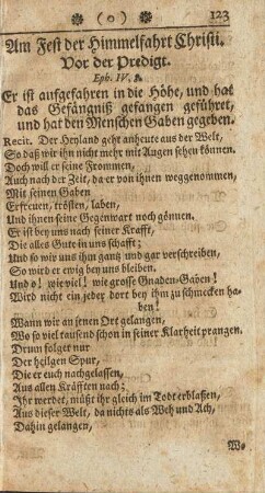 Am Fest der Himmelfahrt Christi.