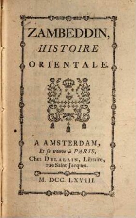 Zambeddin : histoire orientale