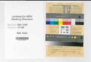 Entnazifizierung Alois Nell , geb. 06.01.1915 (Wachtmeister)