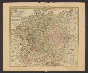 Charte das Deutsche Reich nach seinen Kreisen und deren Unterabtheilungen vorstellend : Mit Röm. Kayserl. allergnädigster Freyheit