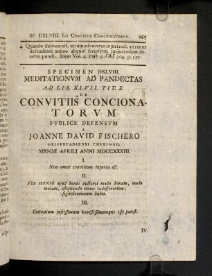 263-282, Spec. 548. De Convitiis concionatorum